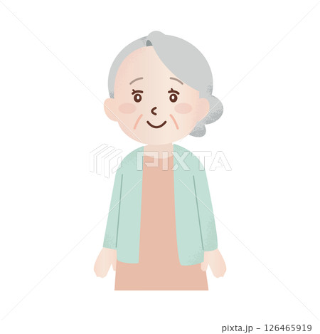 かわいい笑顔のシニア女性 上半身 かわいい笑顔のシニア女性 上半身 126465919