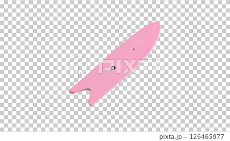 A striking pink surfboard on a transparent background, highlighting essential summer beach vacation gear 126465977