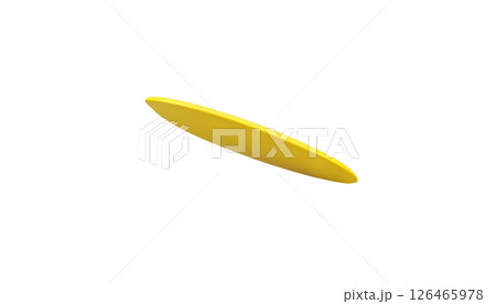 A yellow surfboard displayed on a transparent background, evoking the spirit of summer beach vacations and water sports 126465978