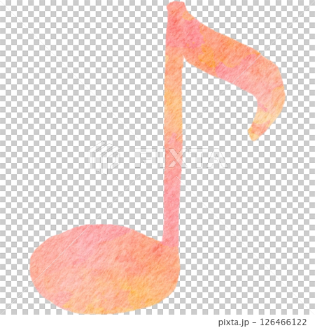 カラフル　音符　音楽　水彩　かわいい　イラスト 126466122