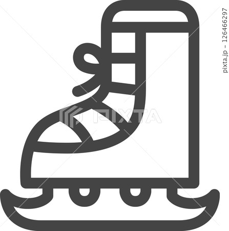 線画スポーツ関連の単品アイコン　アイススケート 126466297