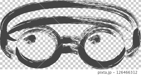 用畫筆繪製的與運動相關的單一圖示：護目鏡 126466312