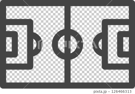 線画スポーツ関連の単品アイコン　サッカーコート 126466313