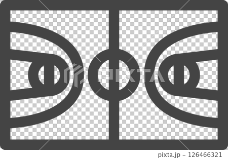 線画スポーツ関連の単品アイコン　バスケットコート 126466321