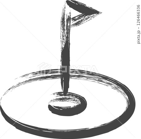 筆書きスポーツ関連の単品アイコン　グリーン 126466336