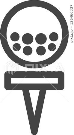 線画スポーツ関連の単品アイコン　ゴルフボール 126466337