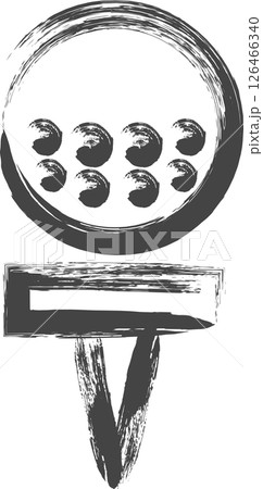 筆書きスポーツ関連の単品アイコン　ゴルフボール 126466340