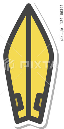 ステッカー風スポーツ関連の単品アイコン サーフボード ステッカー風スポーツ関連の単品アイコン サーフボード 126466343