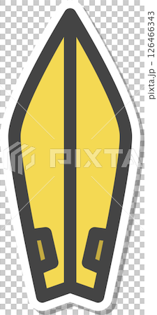 ステッカー風スポーツ関連の単品アイコン サーフボード ステッカー風スポーツ関連の単品アイコン サーフボード 126466343