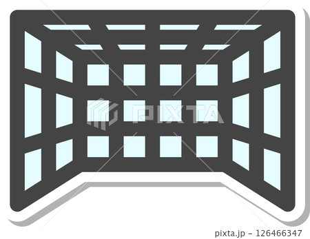 ステッカー風スポーツ関連の単品アイコン　サッカーゴール 126466347