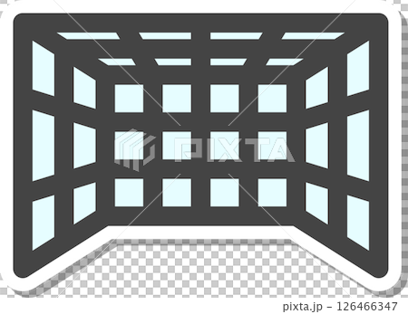 ステッカー風スポーツ関連の単品アイコン　サッカーゴール 126466347