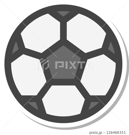 ステッカー風スポーツ関連の単品アイコン　サッカーボール 126466351