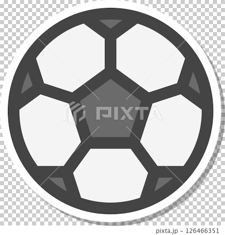 ステッカー風スポーツ関連の単品アイコン　サッカーボール 126466351
