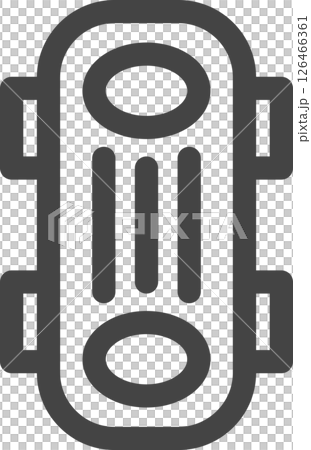 線條畫運動相關單一圖示滑板 126466361