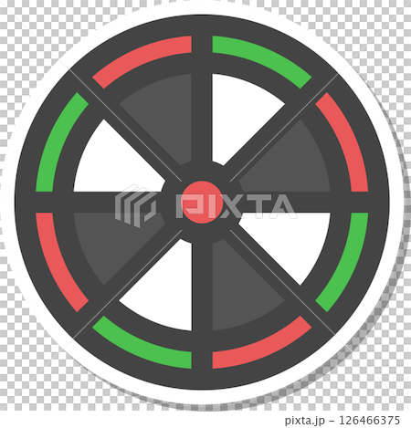 貼紙式運動相關單一圖示：飛鏢靶 126466375