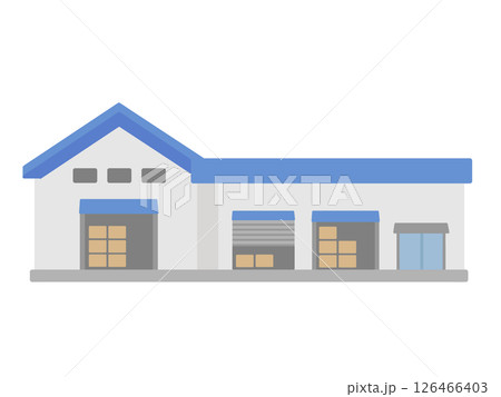 工場 倉庫 建物 イラスト 工場 倉庫 建物 イラスト 126466403