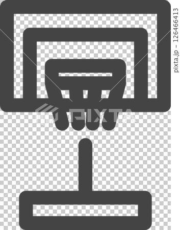 線画スポーツ関連の単品アイコン　バスケットゴール 126466413