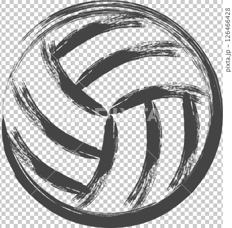 筆書きスポーツ関連の単品アイコン　バレーボール 126466428