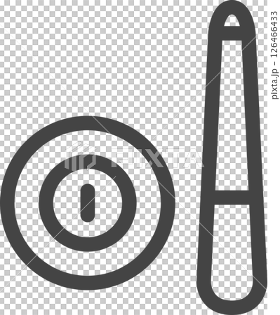 Line drawing sports related single icon Billiards 126466433