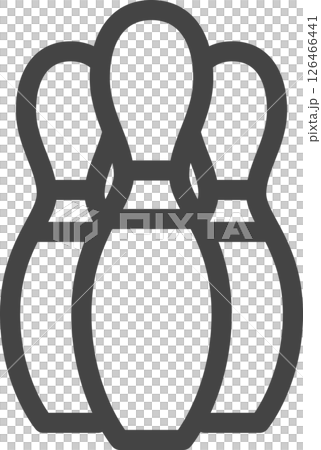 Line drawing sports related single icon: Bowling pin Line drawing sports related single icon: Bowling pin 126466441