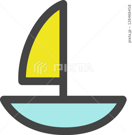 カラースポーツ関連の単品アイコン　ヨットレース 126466458