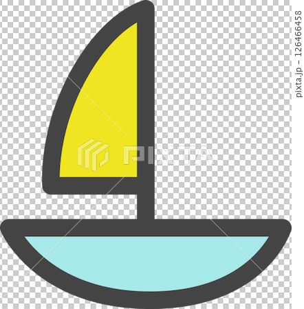 カラースポーツ関連の単品アイコン　ヨットレース 126466458