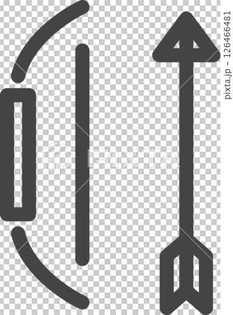 線画スポーツ関連の単品アイコン　弓矢 126466481