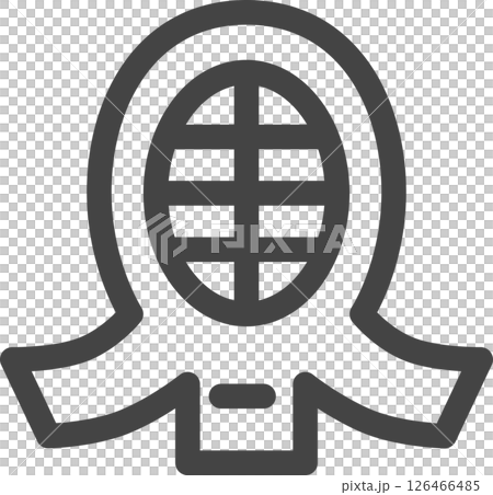 線條畫運動相關單一圖示劍道盔甲 線條畫運動相關單一圖示劍道盔甲 126466485