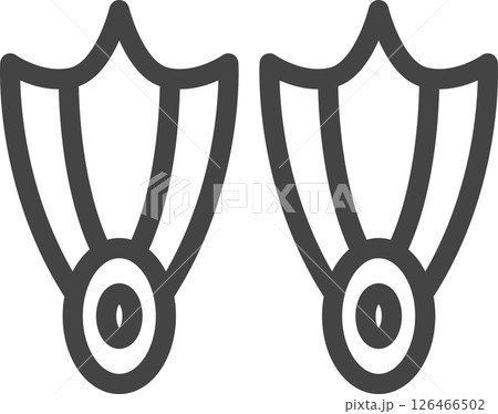 線画スポーツ関連の単品アイコン　水かき 126466502