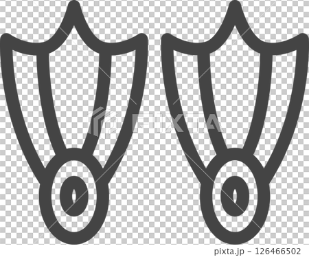 線画スポーツ関連の単品アイコン　水かき 126466502