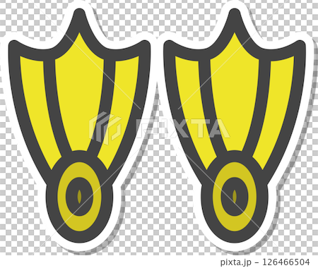 Sticker-style sports-related single icon - flippers Sticker-style sports-related single icon - flippers 126466504