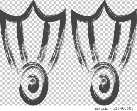 Sports-related brush-drawn single icon: flippers Sports-related brush-drawn single icon: flippers 126466505