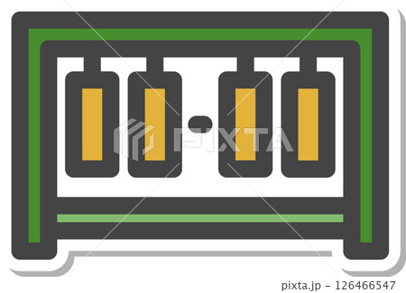 ステッカー風スポーツ関連の単品アイコン　得点表 126466547