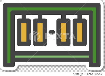 ステッカー風スポーツ関連の単品アイコン　得点表 126466547