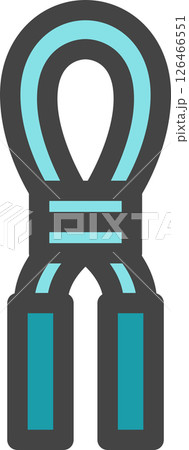 カラースポーツ関連の単品アイコン　縄跳び 126466551