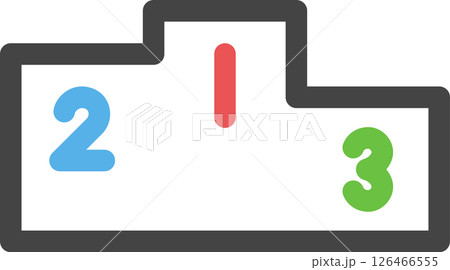 カラースポーツ関連の単品アイコン 表彰台 カラースポーツ関連の単品アイコン 表彰台 126466555