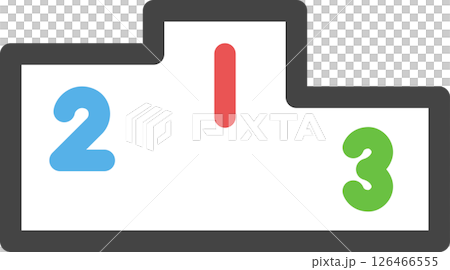 カラースポーツ関連の単品アイコン 表彰台 カラースポーツ関連の単品アイコン 表彰台 126466555