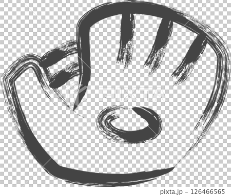 毛筆書寫的體育相關單一圖示：棒球手套 126466565