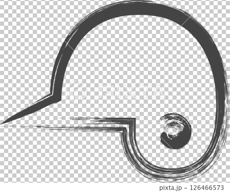 Brush-drawn sports-related single icon: Baseball helmet Brush-drawn sports-related single icon: Baseball helmet 126466573