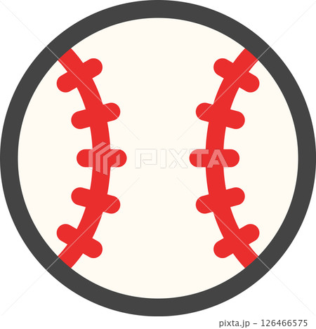 カラースポーツ関連の単品アイコン 野球ボール カラースポーツ関連の単品アイコン 野球ボール 126466575