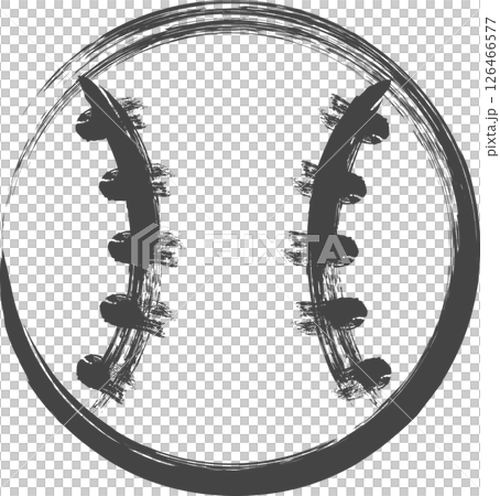 Brush-written sports-related single icon: Baseball ball Brush-written sports-related single icon: Baseball ball 126466577