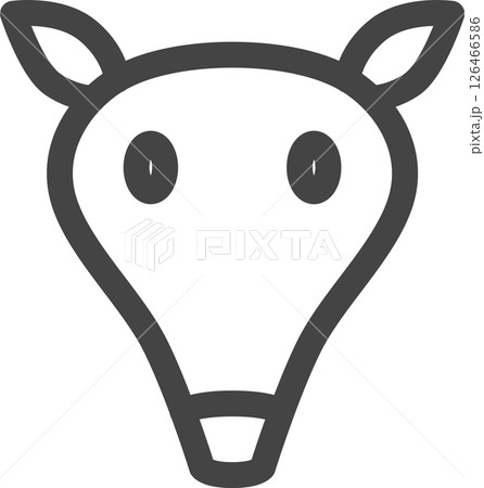 線画動物の単品アイコン アリクイ 線画動物の単品アイコン アリクイ 126466586