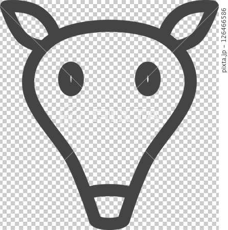 線画動物の単品アイコン アリクイ 線画動物の単品アイコン アリクイ 126466586