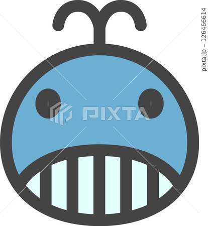 カラー動物の単品アイコン　クジラ 126466614