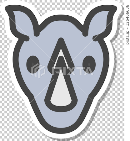 貼紙式動物圖示：犀牛 126466636