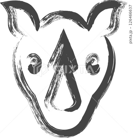 筆書き動物の単品アイコン　サイ 126466637