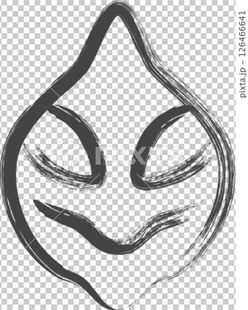 筆書き動物の単品アイコン　シャチ 126466641