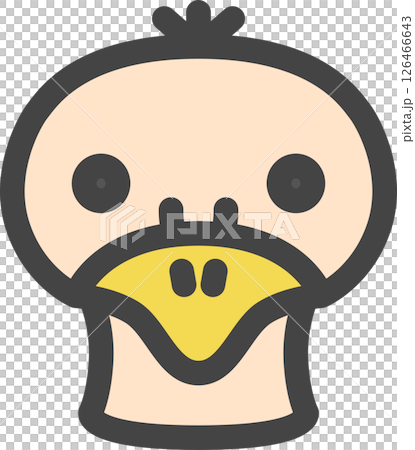 彩色動物單圖示：鴕鳥 126466643