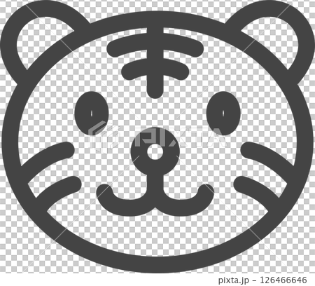 線條畫動物單一圖示：老虎 126466646
