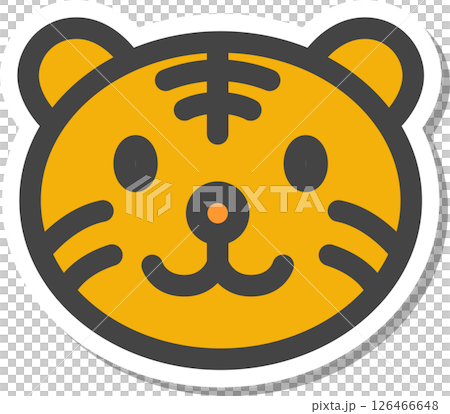 貼紙式動物圖示：老虎 126466648